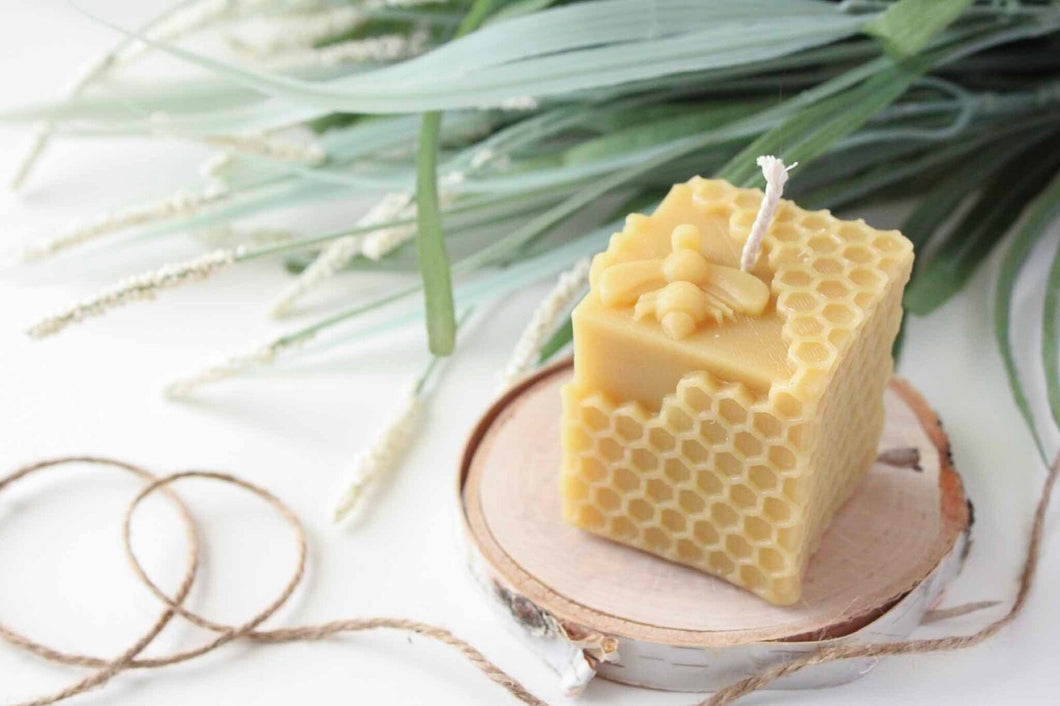 Beeswax Candle Honeycomb Cube